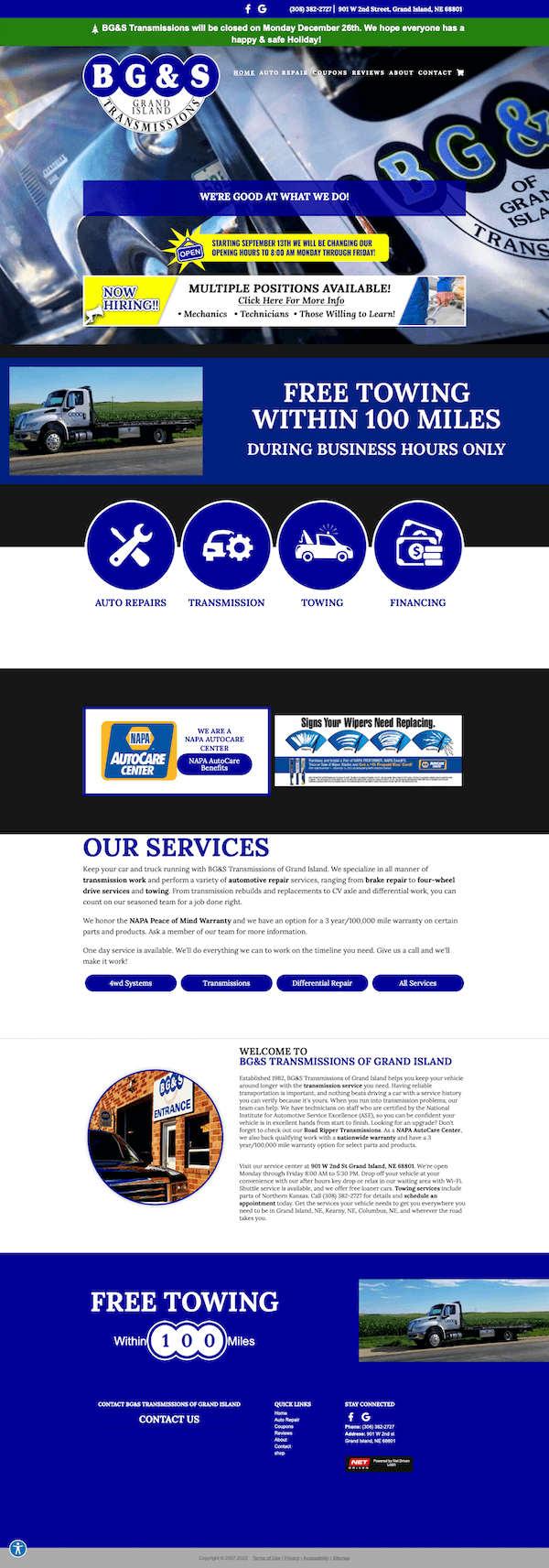 BG&S Transmissions Website Before
