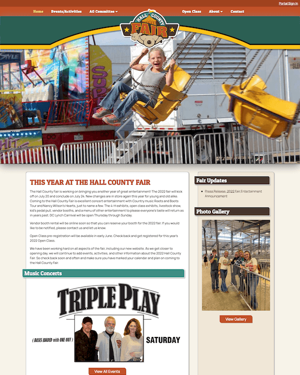 Hall County Fair Website After