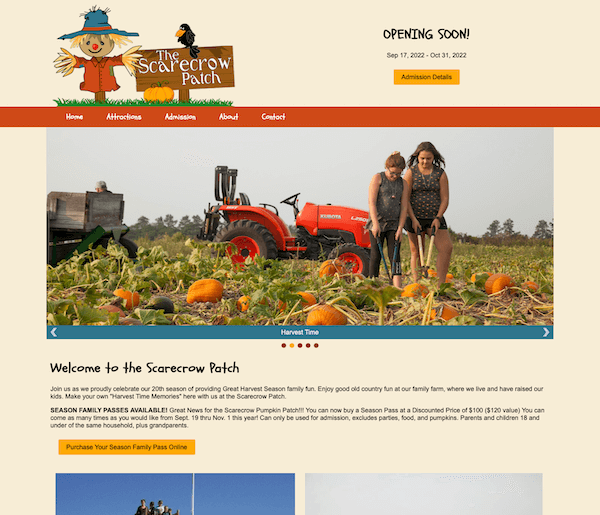 The Scarecrow Patch Website After